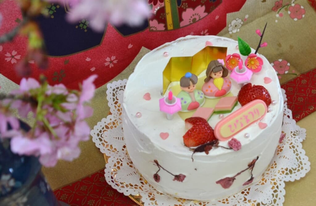 ひな祭りさくらシフォンケーキの撮影とブログ講習 稲美町のN様趣味のシフォンケーキを題材に1年通して受講 兵庫県